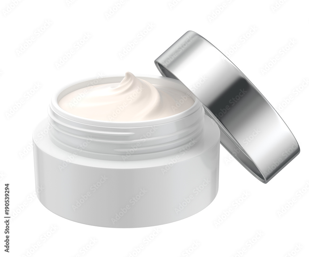 cosmetics jar isolated on white background, 3D rendering cosmetics jar isolated on white background, 3D rendering