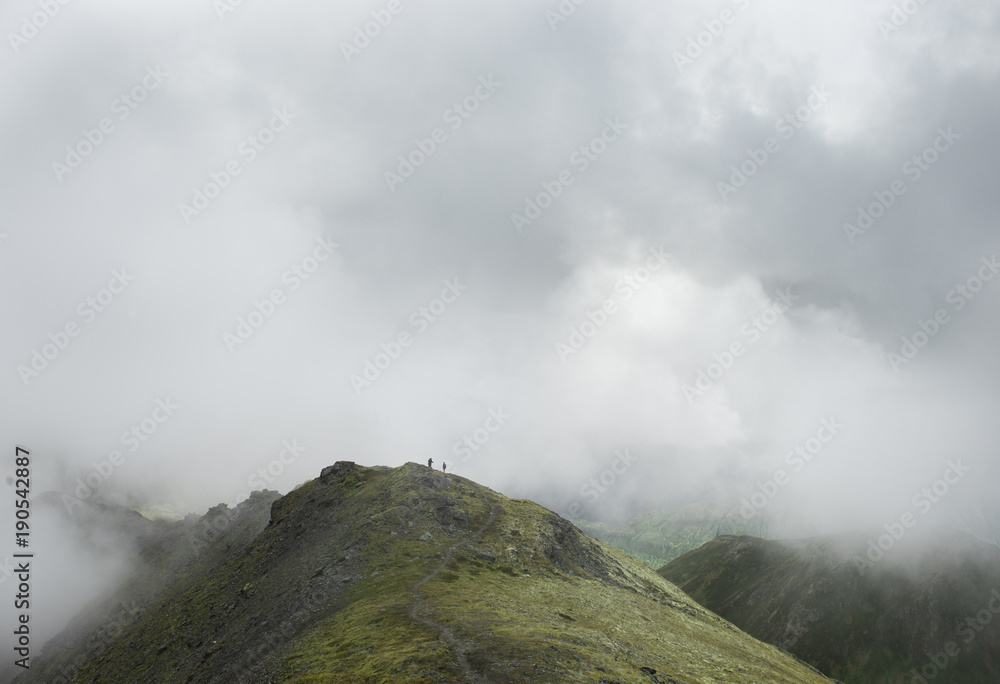Scenic view of mountain range during foggy weather Scenic view of mountain range during foggy weather