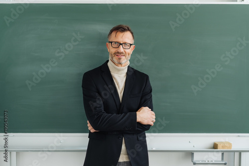 Fotografie, Obraz Confident middle-aged male teacher or professor