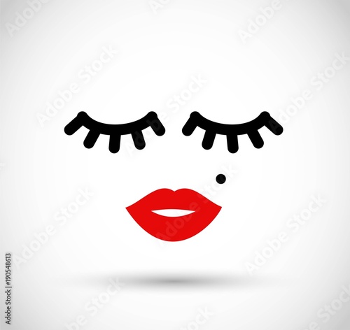 Sexy cute woman face icon vector