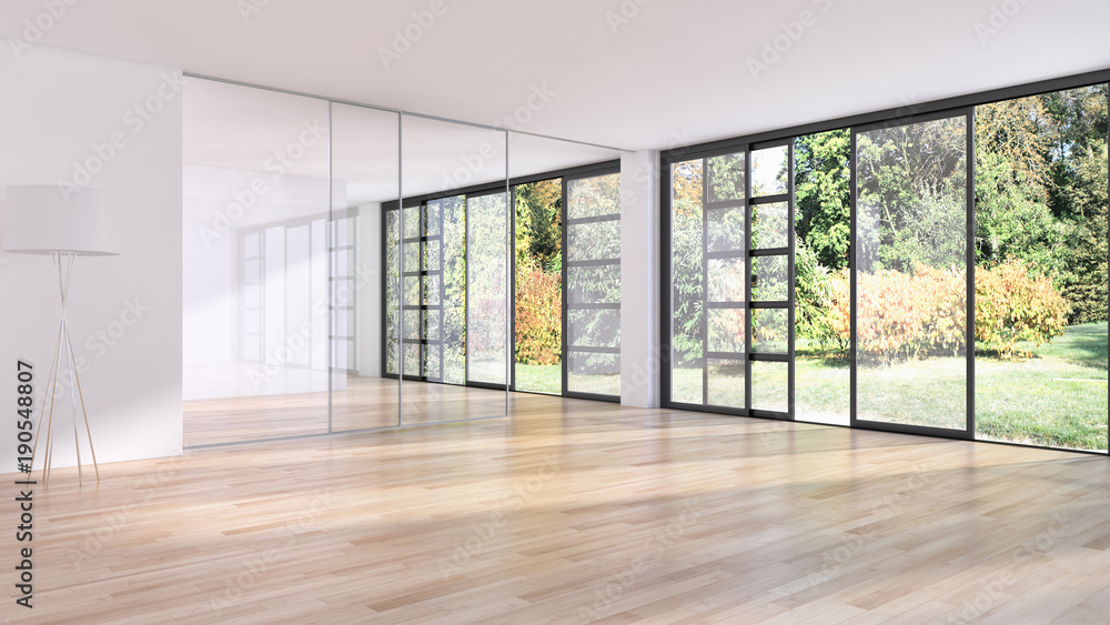 Modern bright interiors 3D rendering illustration Modern bright interiors 3D rendering illustration