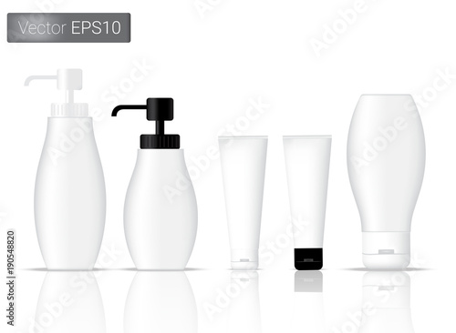 White Bottles Set Background Illustration