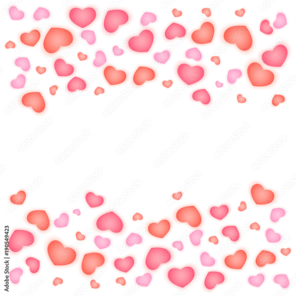 Valentines day celebration background. Vector heart on white