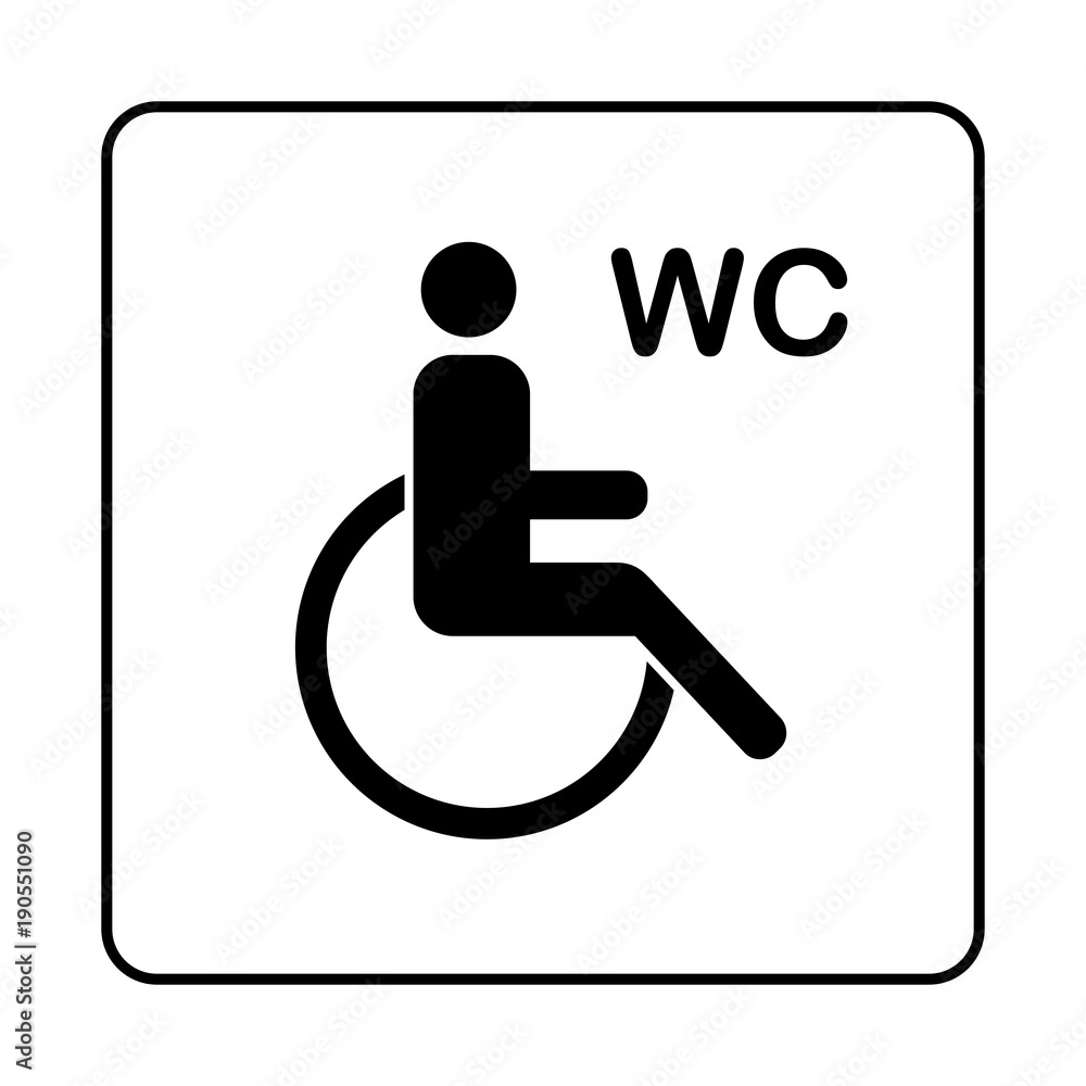 WC Toilet door plate icon. Simple bathroom plate WC Toilet door plate icon. Simple bathroom plate
