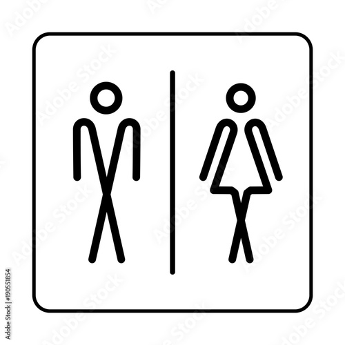 WC Toilet door plate icon. Simple bathroom plate