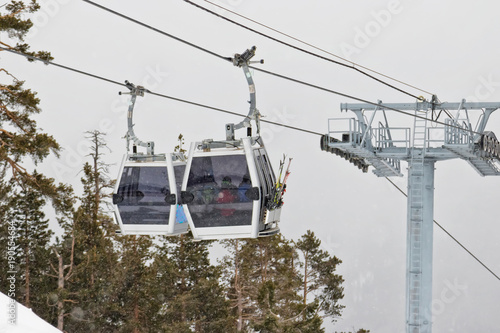 cable car in bad weather