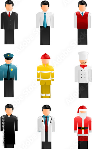 Collection 9 of people icons representing different professions