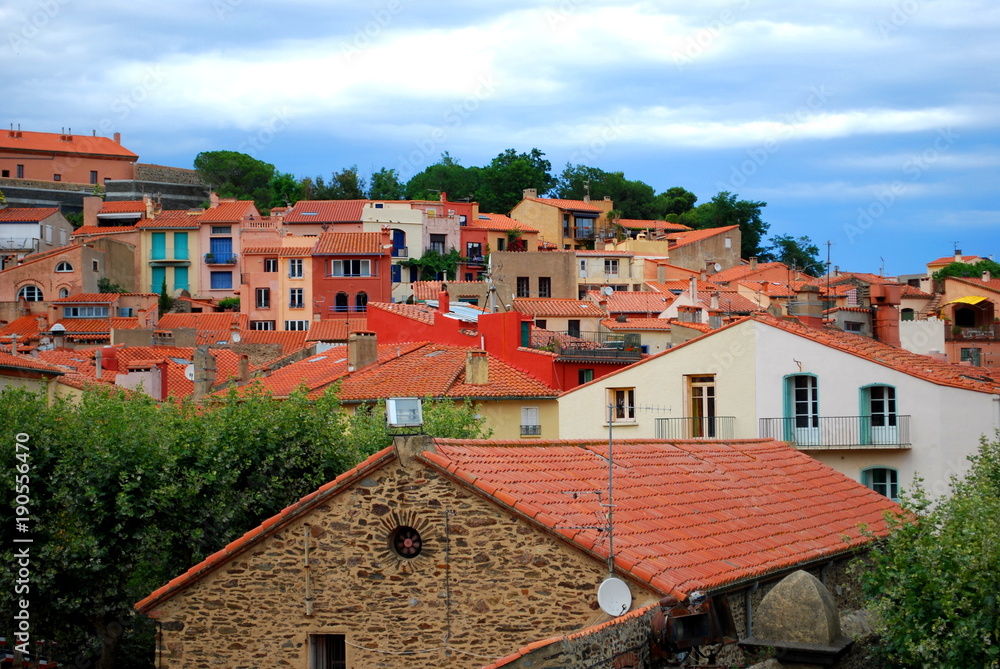 Colourful rooftops in Collioure in the south of France Colourful rooftops in Collioure in the south of France