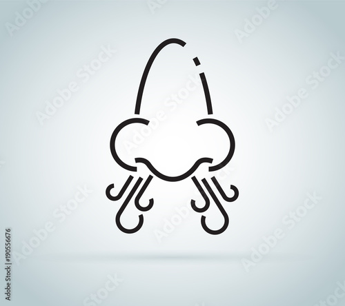 Smell sense vector icon isolated on white background