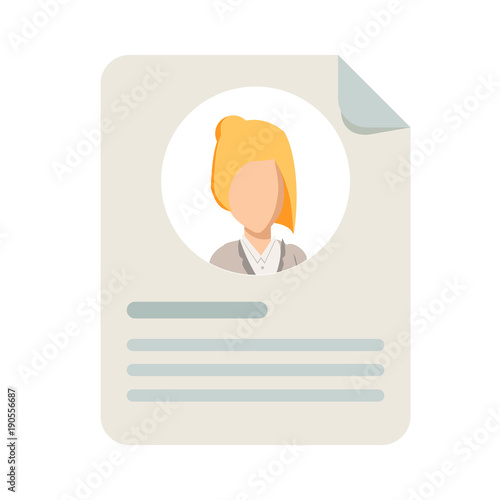 Personal info icon vector illustration isolated, flat cartoon style of user or profile card details symbol.