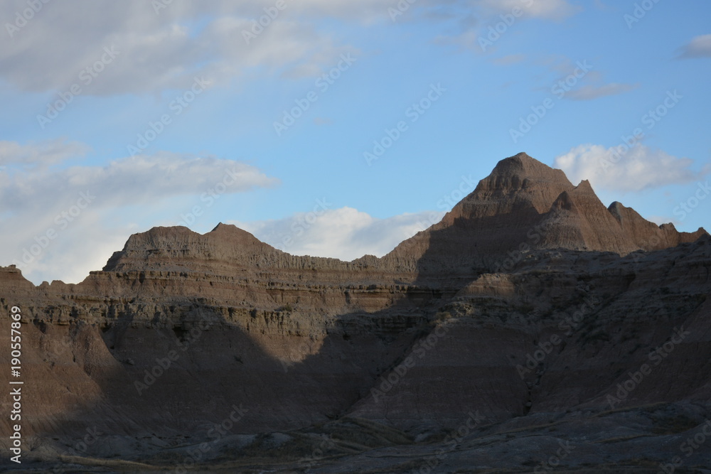 Shadows cast by clouds on Spires in the Badlands