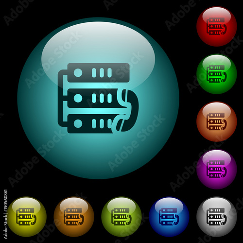 VoIP call icons in color illuminated glass buttons