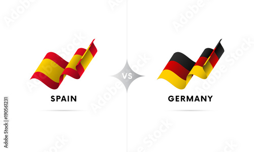 Spain versus Germany. Football. Vector illustration.