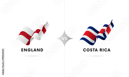 England versus Costa Rica. Football. Vector illustration.
