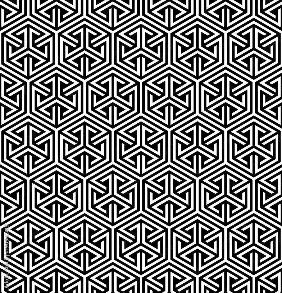 Vector seamless texture. Modern geometric background. Repeated pattern with hexagonal tiles. Vector seamless texture. Modern geometric background. Repeated pattern with hexagonal tiles.