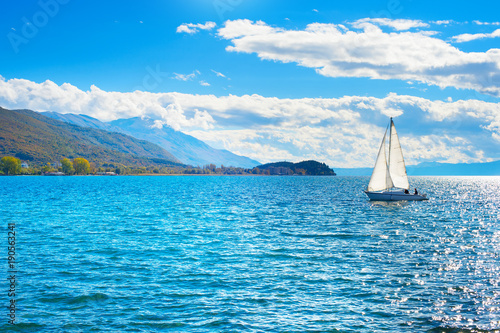 Yacht on Ohrid lake, Macedonia