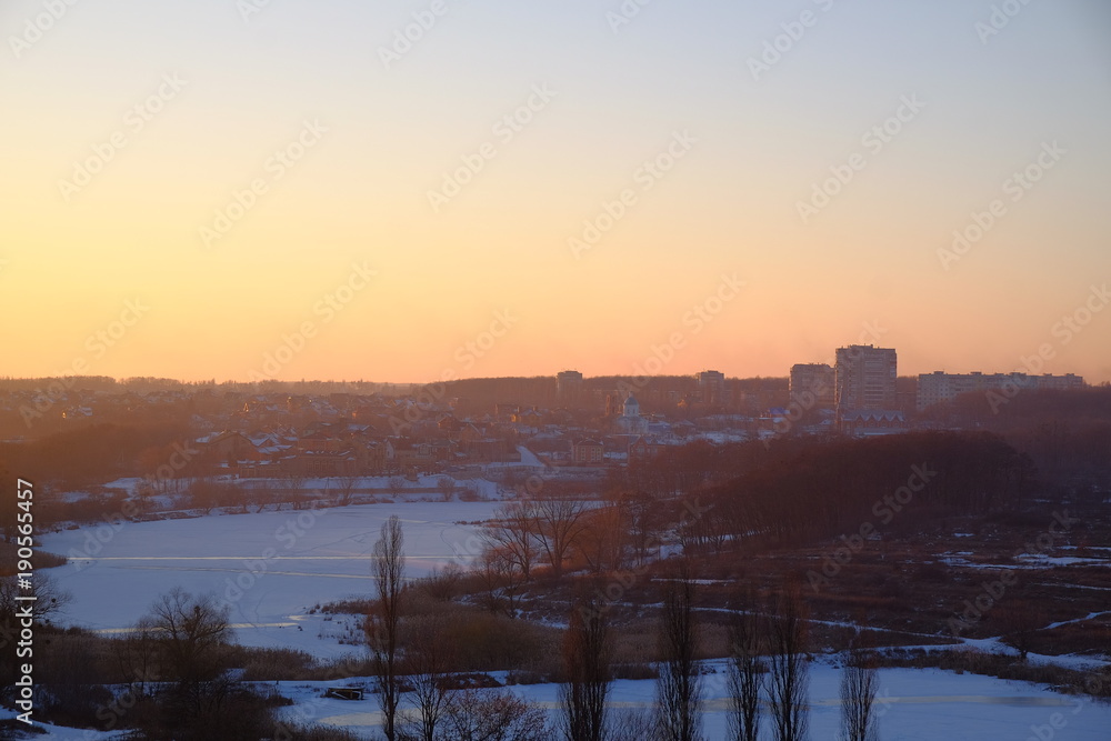 sunset above the old highs, winter