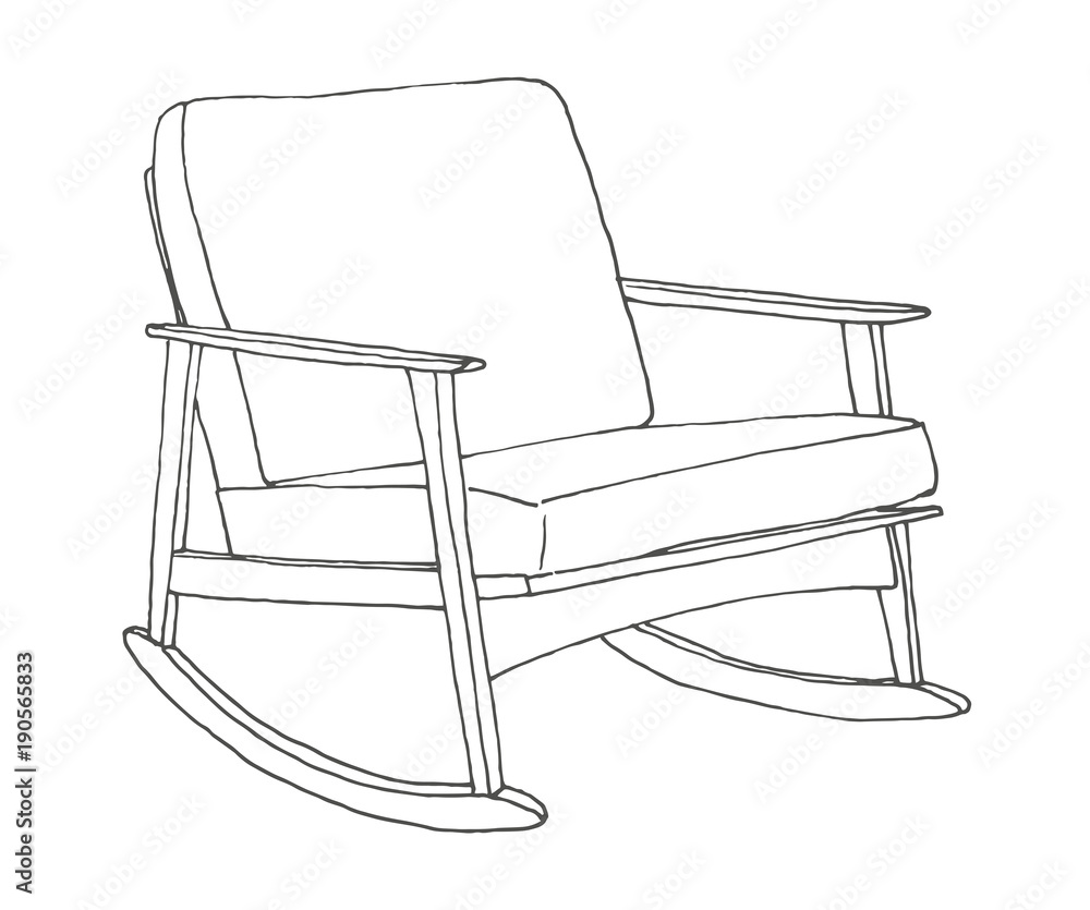 Rocking chair sketch style vector illustration. Stock Vector by ©Yuliia25  127142422