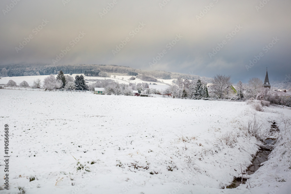 winter landscape in germany, Gerrhausen, Goslar