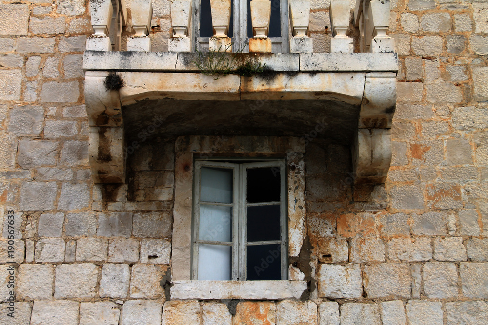 Detail on old Dalmatian house in Croatia