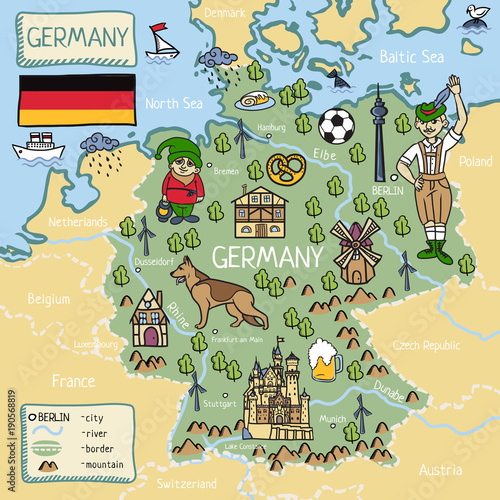 Cartoon map of Germany