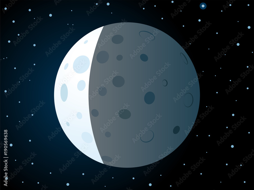 Lunar Eclipse Scene Stock Vector | Adobe Stock