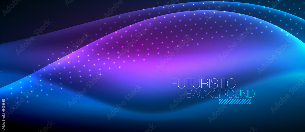 Obraz premium Shiny color smooth elegant neon wave