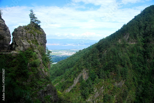 A spectacular view of Dali as seen from Mount Cangshan in Yunnan, China