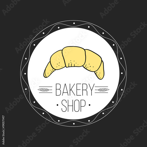 Bakery shop logo and bread logo labels design for sweets, cake, restaurant, bake shop