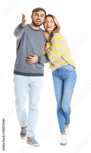 Young couple in casual clot...
