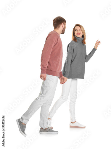 Young couple in casual clot...