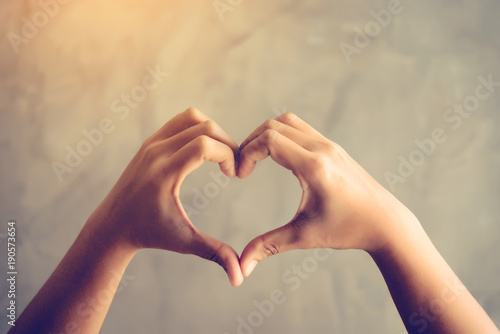 Hands as a hart shape love concept