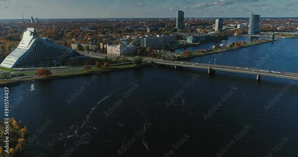 Riga city Old Down Town Autumn Drone Flight Riga city Old Down Town Autumn Drone Flight