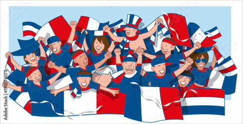 Soccer fans cheering