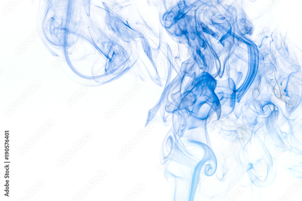 Blue smoke on white background Blue smoke on white background