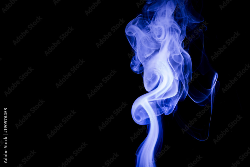 Blue smoke on black background Blue smoke on black background