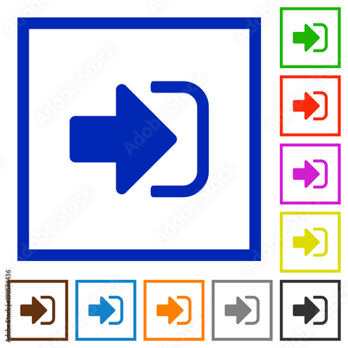Sign in flat framed icons