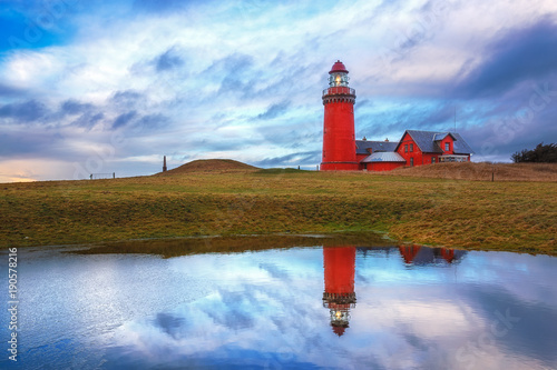 The Bovbjerg Fyr at the danish northern sea coast in Vestjylland photo