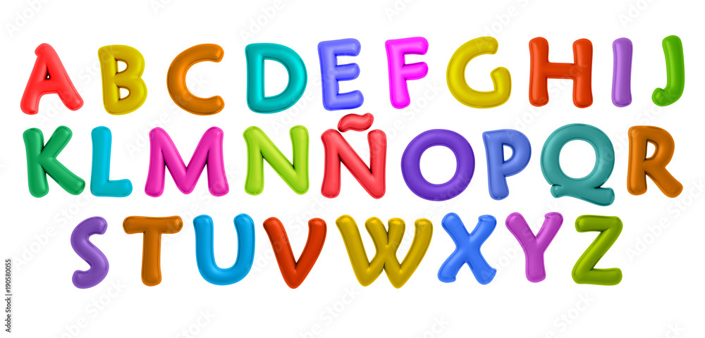 Letras del abecedario en 3D Stock Illustration | Adobe Stock