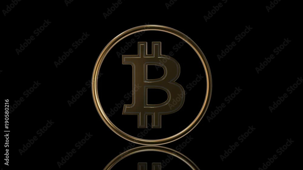 Rotating Bitcoin on black background, seamless looping 3d animation Rotating Bitcoin on black background, seamless looping 3d animation