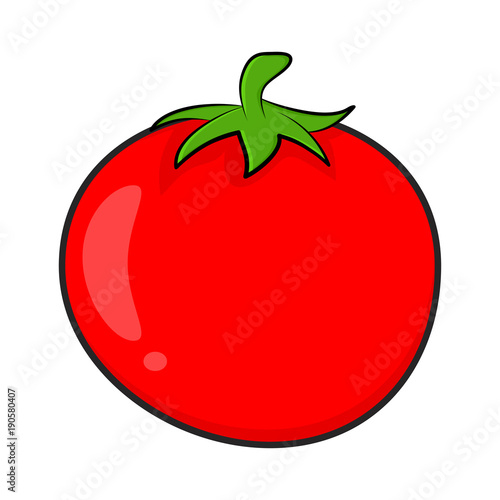 cartoon simple tomato isolated on white background