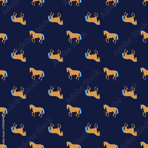 Photo Horse silhouette simple seamless vector pattern