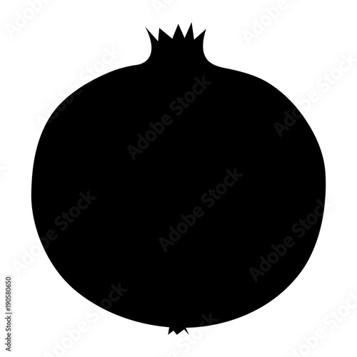 Black pomegranate logo on a white background - Eps10 vector graphics and illustration