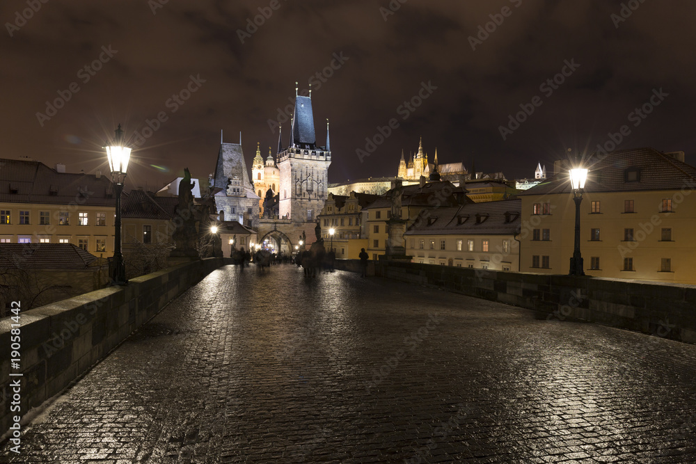 Night Prague  historic Centrum, Czech republic
