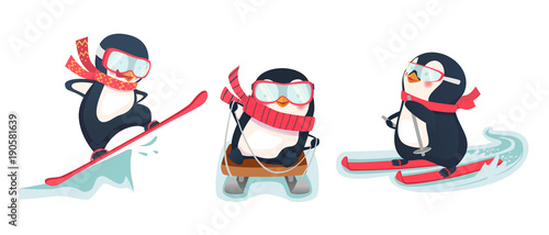 active penguins in winter