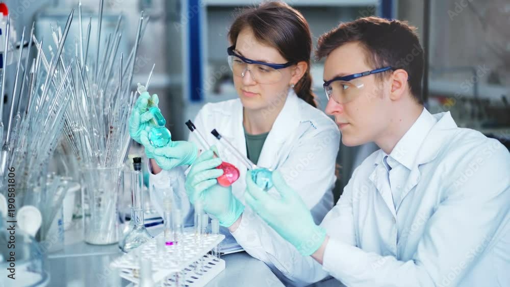 Young scientists working in modern biological lab Young scientists working in modern biological lab