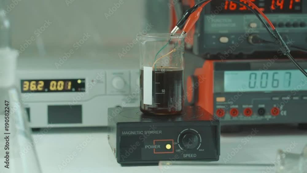 Electrolysis of copper. Electrolytic reduction of copper from solution. electrolysis in the