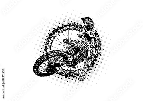 motocross rider vector illustration