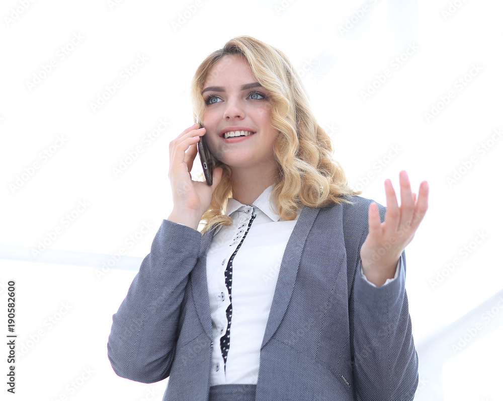 successful business woman talking on the phone. successful business woman talking on the phone.
