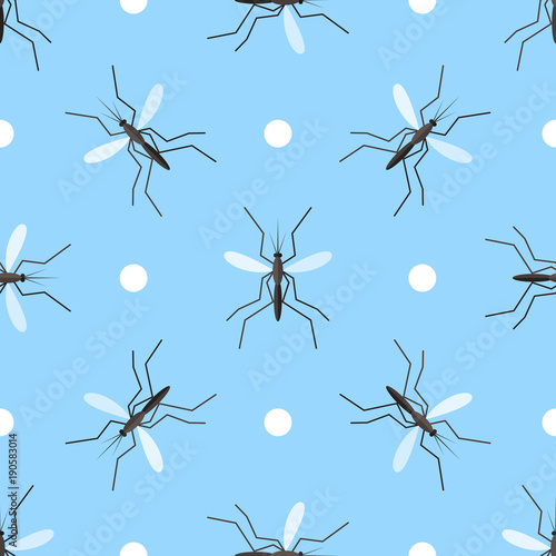Vector seamless pattern with gnats and circles